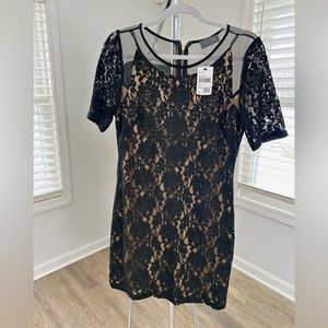 ASTR black and nude lace dress